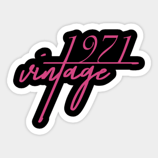 1971 Vintage. 50th Birthday Cool Gift Idea Sticker